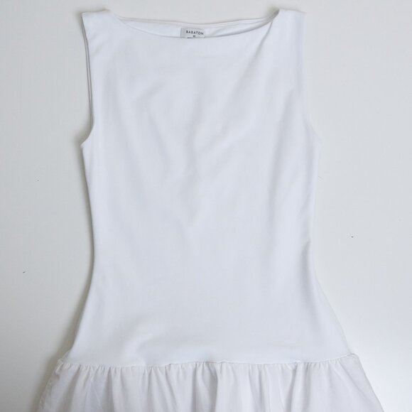 Aritzia Babaton Segment Poplin Dress Contour Cotton Micro White - Picture 5 of 13